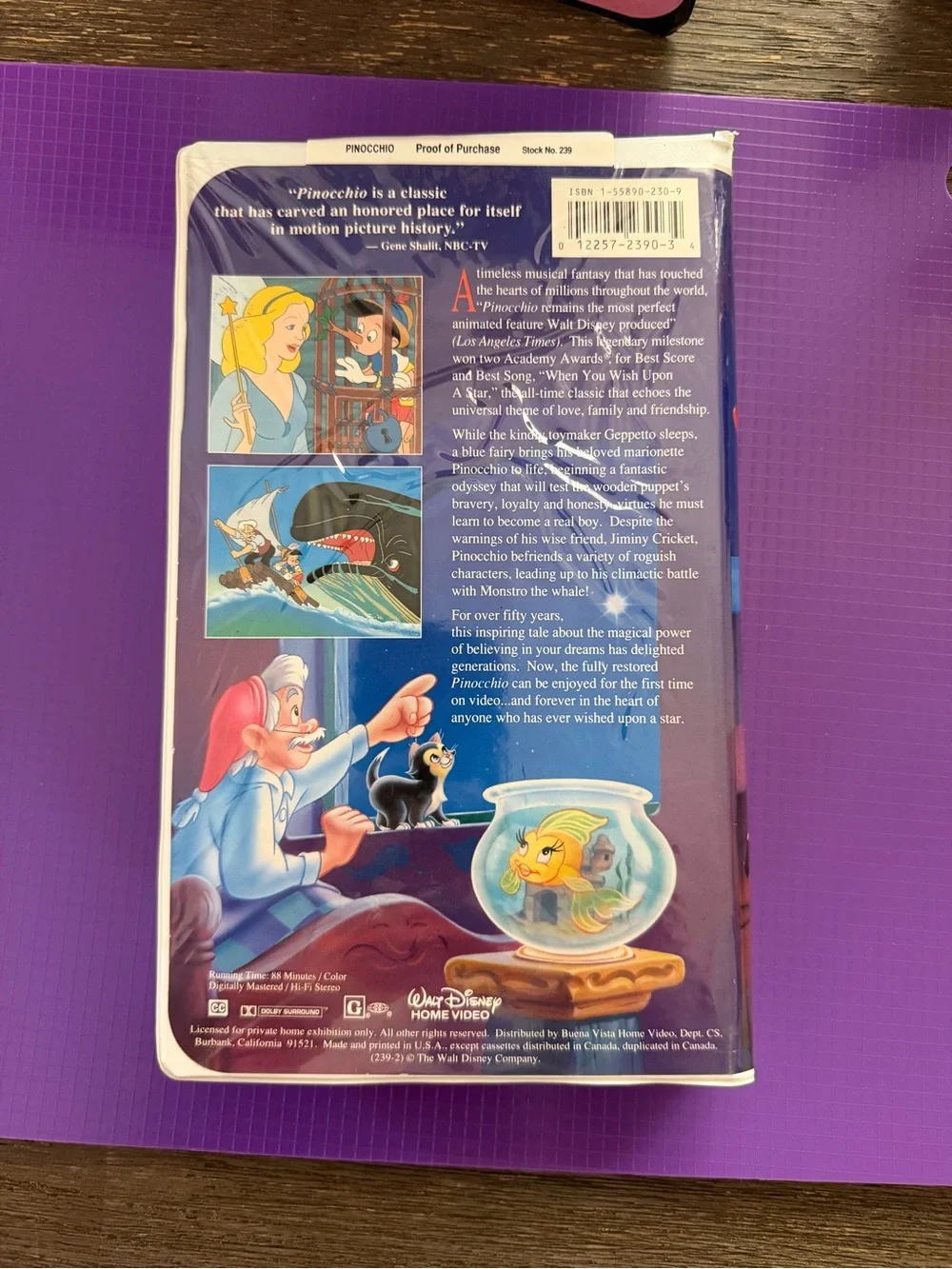 Vintage Disney VHS Pin Board — Pinocchio